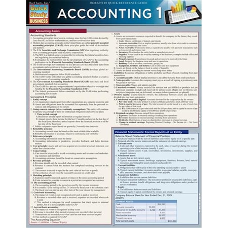 Barcharts BarCharts 9781423221500 Accounting 1 Quickstudy Easel 9781423221500